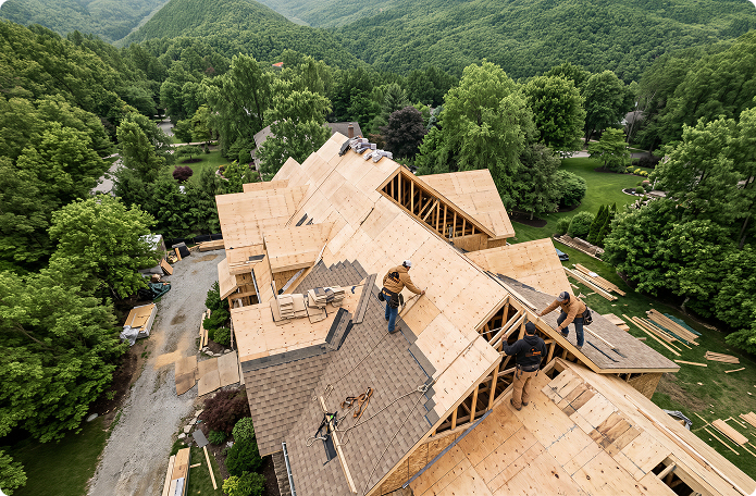 HomeBuild roofing contractor installing new roof Chicago suburbs