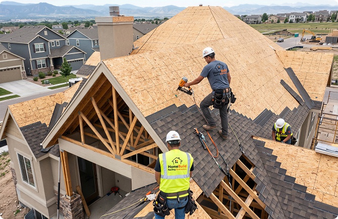 HomeBuild roofing contractor supervising roof installation in Chicago suburbs