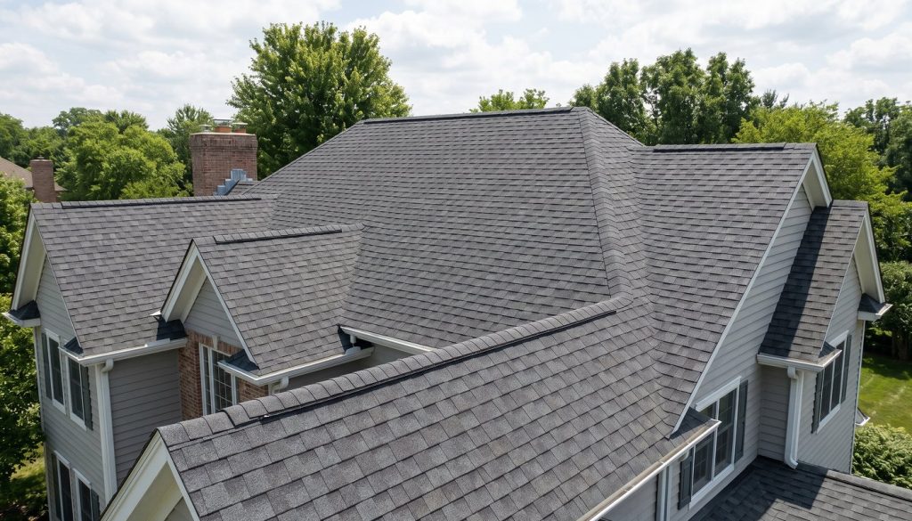 Roof repair Barrington IL - chimney flashing and debris damage HomeBuild roofing