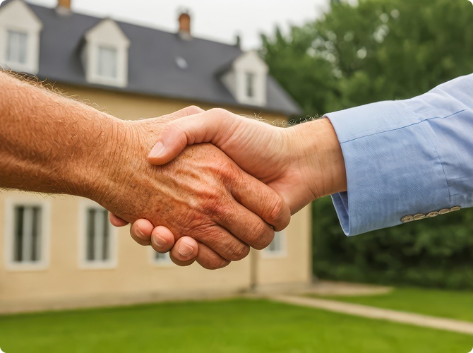 Homeowner discussing roofing financing options with HomeBuild contractor