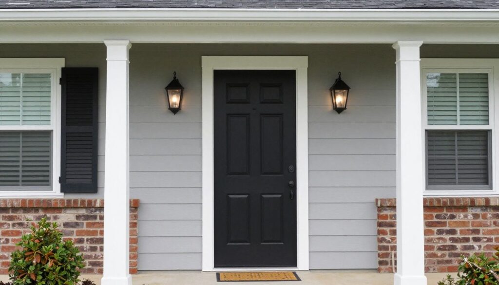 A professional exterior door replacement project on a suburban home in Chicago, showcasing a clean and high-quality installation by a certified contractor.