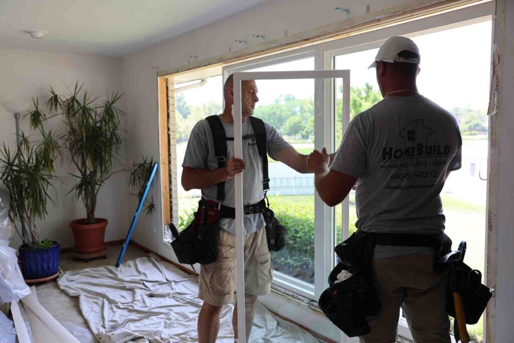 A professionally installed aluminum window in a home